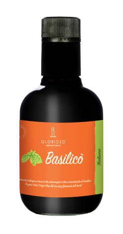 250ml Olio di Oliva Extra Vergine Biologico mit Bio-Basilikum-Extrakt, vegan